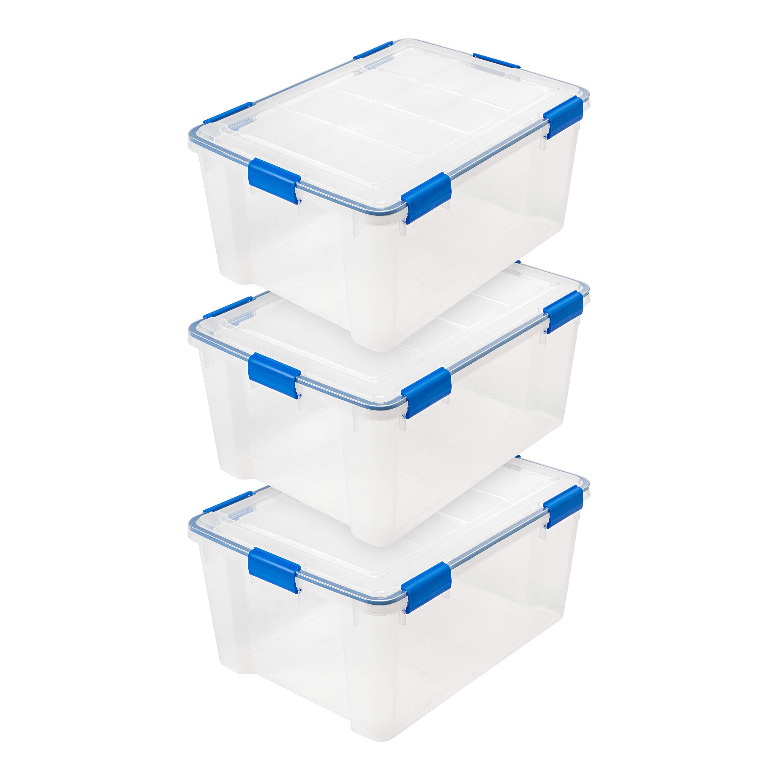  IRIS USA WeatherPro 60 Qt Storage Bins for Garage Storage
| BPA-Free Plastic Gasket Box with Tight Latch and Seal for K