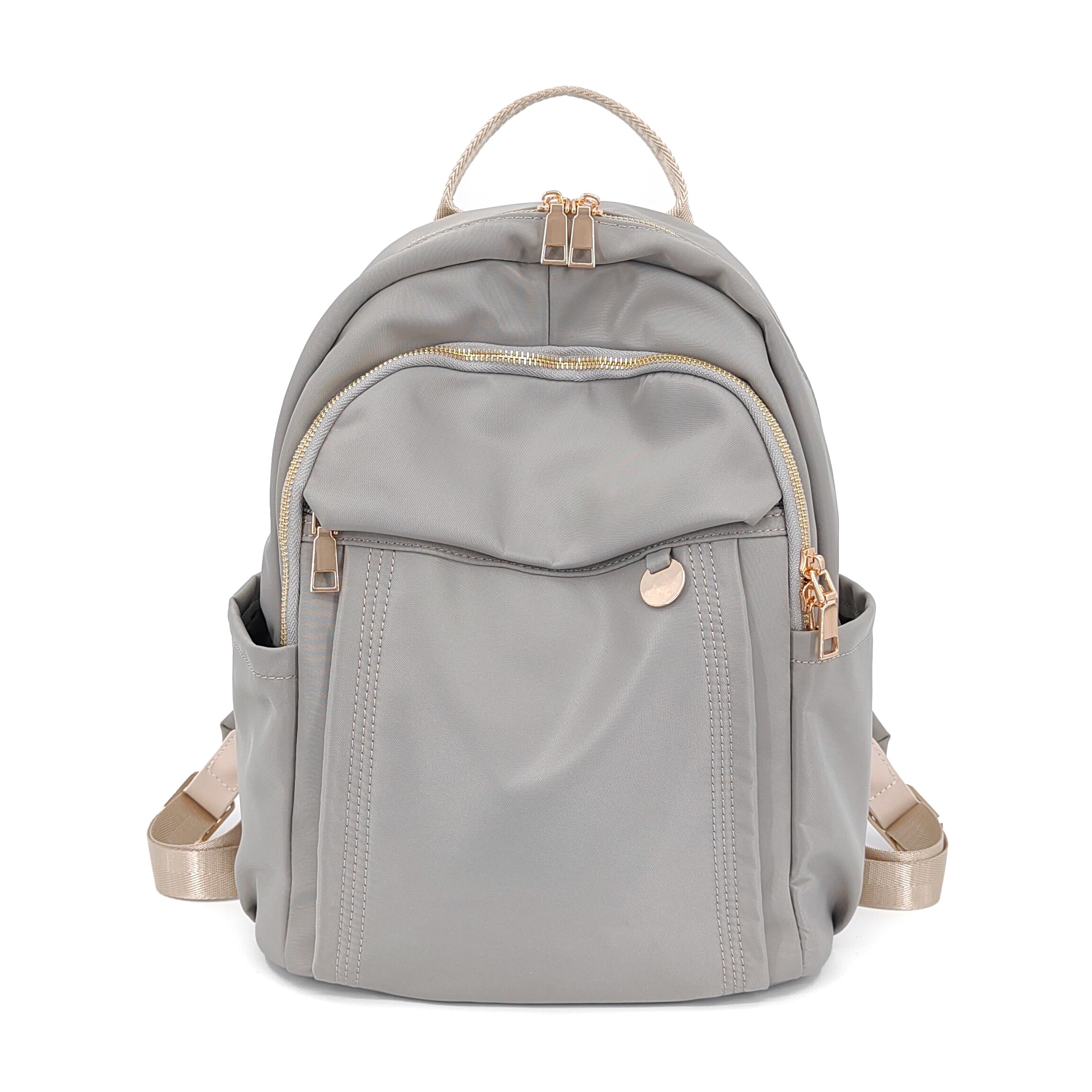 M-ioi Medium Nylon Backpack for Women Trendy Gold-Tone Hardware Daily Use Daypacks
| Casual Lightweight Water-Resistant