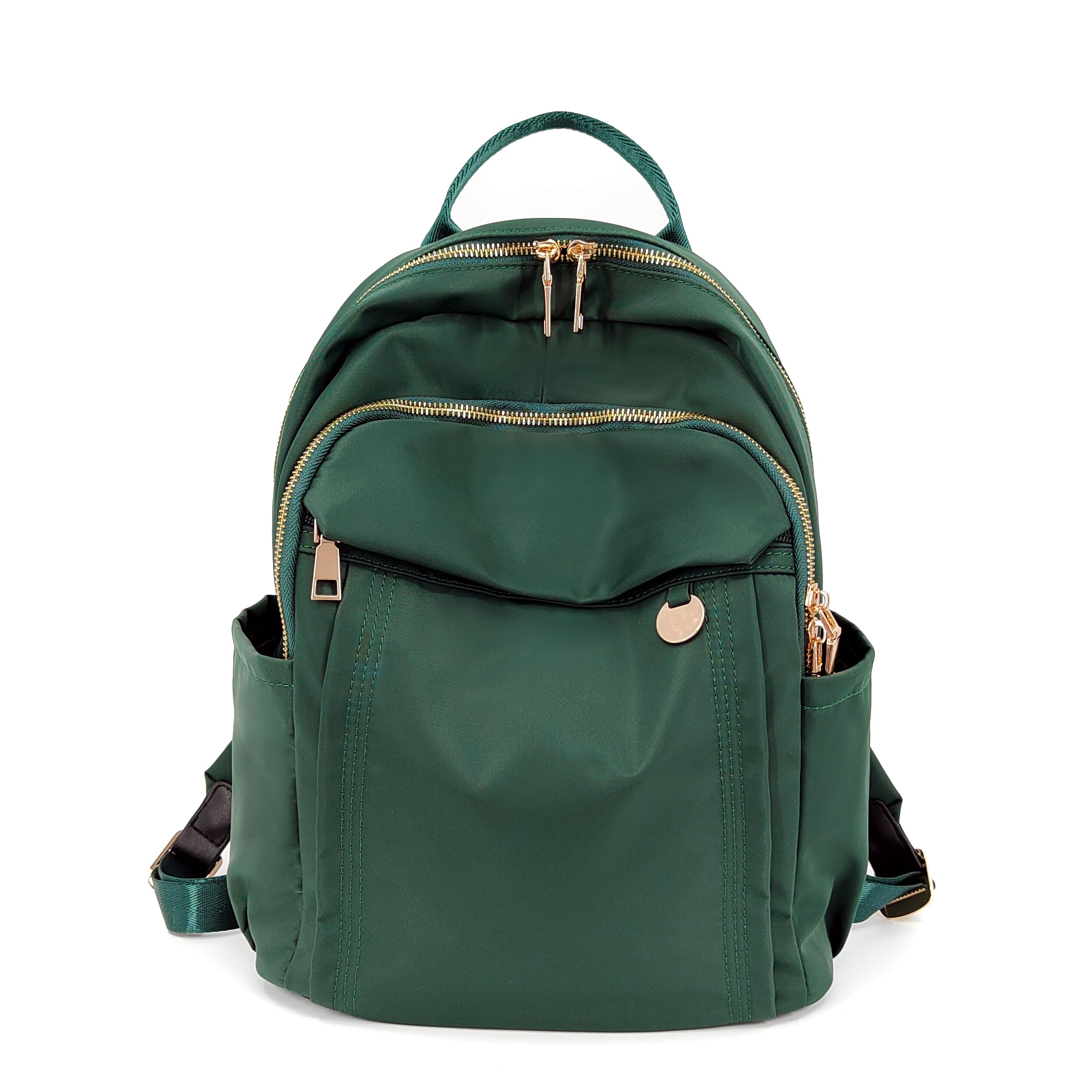 M-ioi-M Trendy Gold-Tone Hardware Medium Nylon Backpacks for Women (Green)  
M-ioi-M Casual Lightweight Water-Resistant